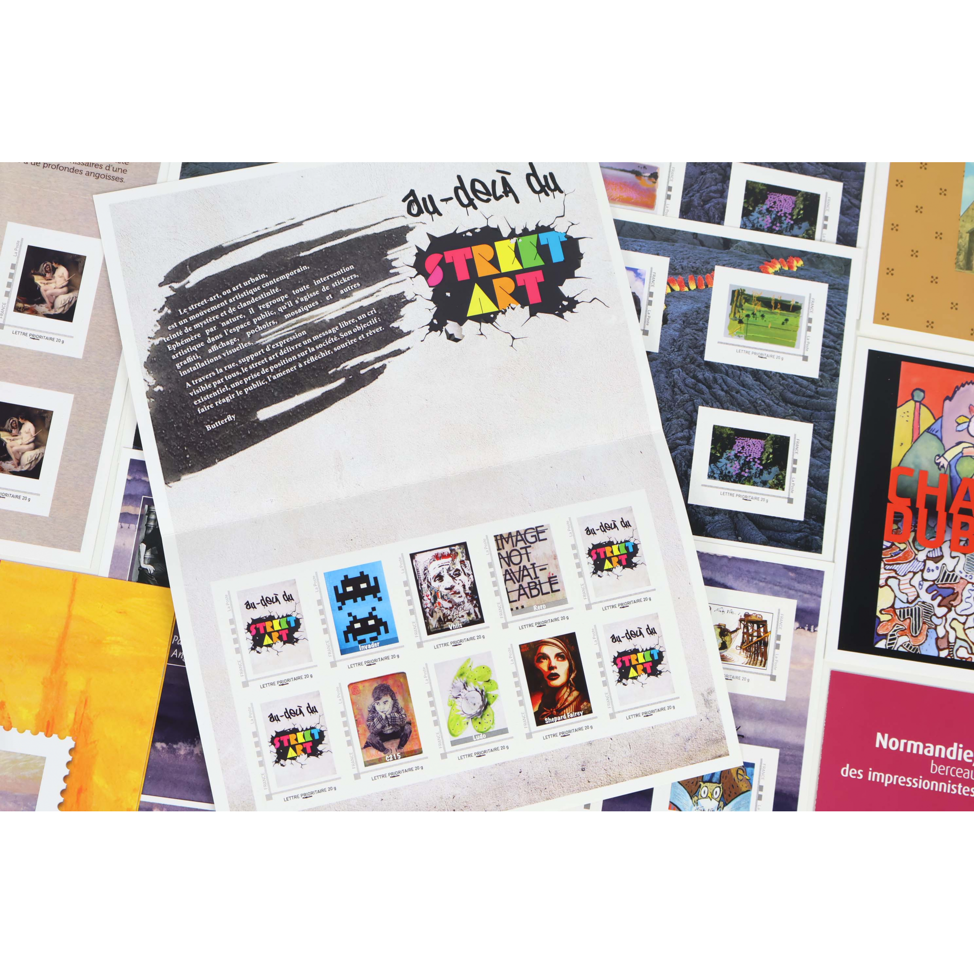 LOT DE 76 TIMBRES AUTOADHÉSIFS LETTRES 20G VP, FORMAT COLLECTORS THÈME ART