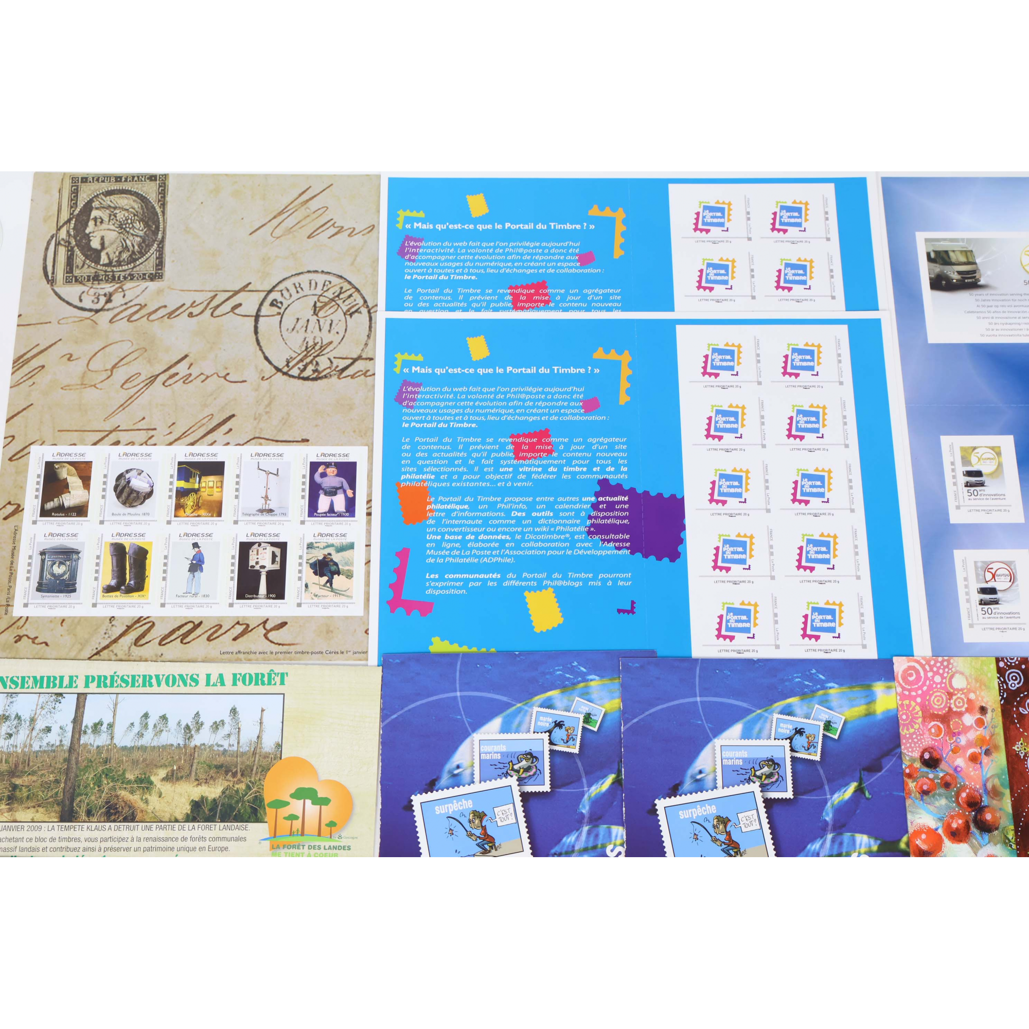 LOT DE 202 TIMBRES AUTOADHÉSIFS LETTRES 20G VP, FORMAT COLLECTORS THÈMES DIVERS