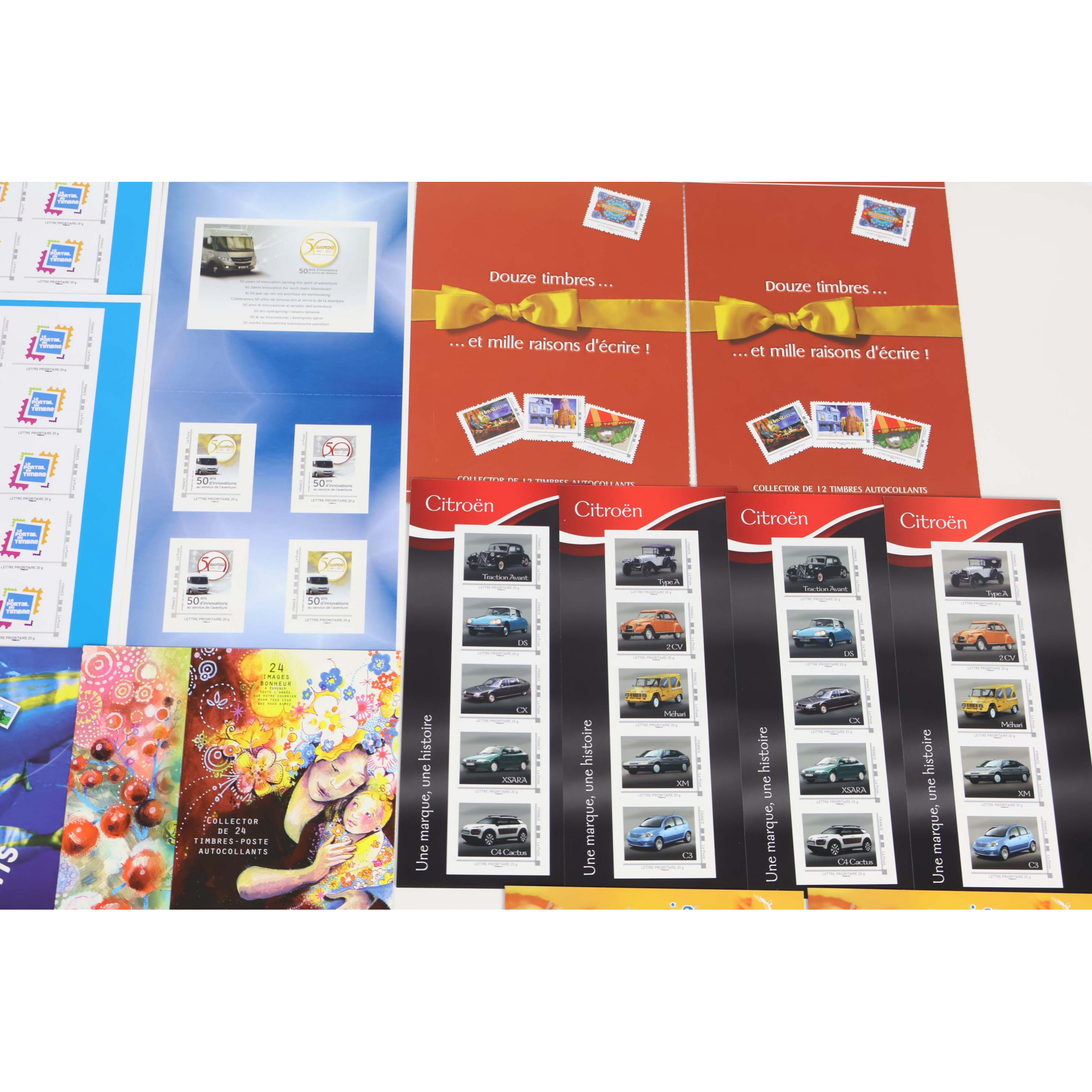 LOT DE 202 TIMBRES AUTOADHÉSIFS LETTRES 20G VP, FORMAT COLLECTORS THÈMES DIVERS