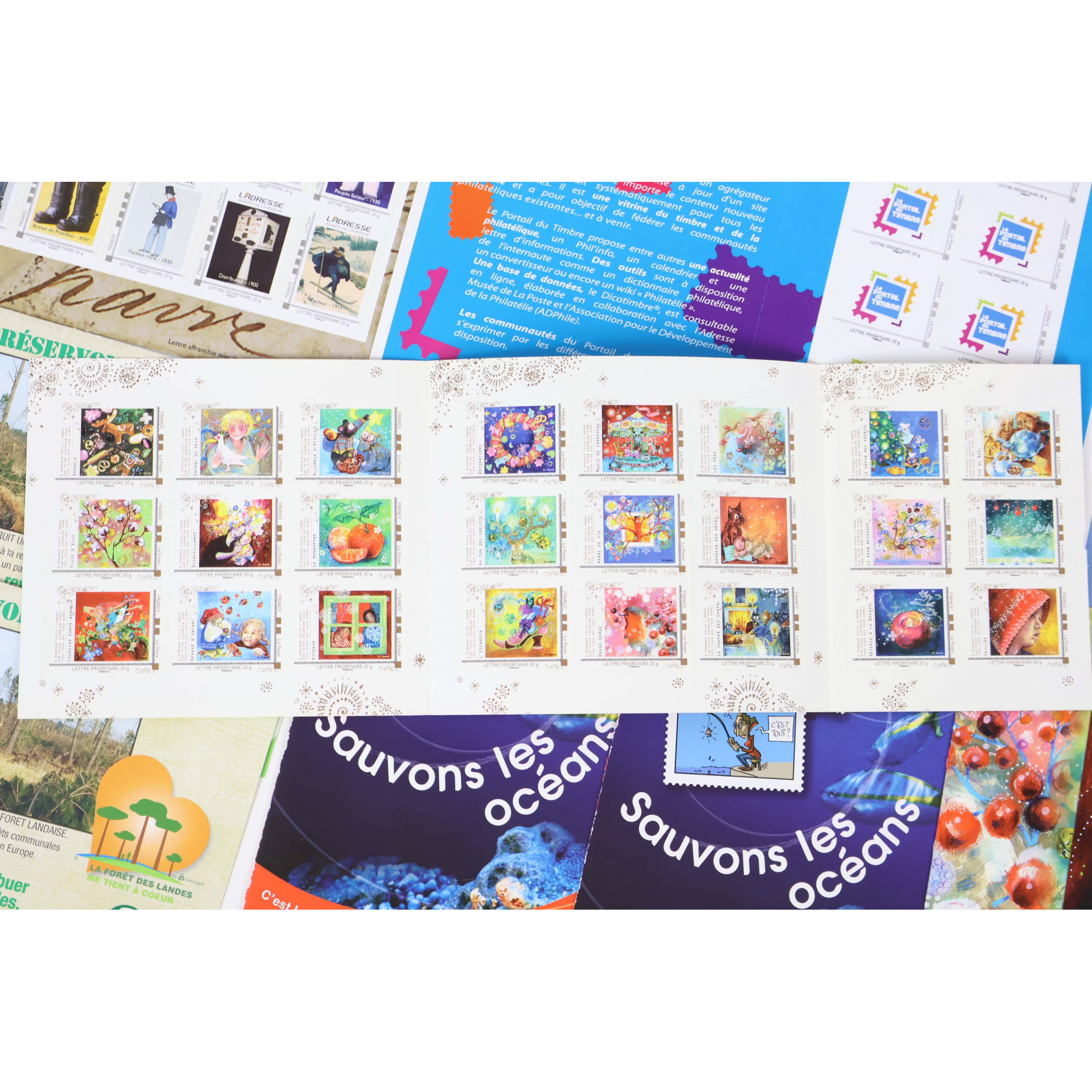 LOT DE 202 TIMBRES AUTOADHÉSIFS LETTRES 20G VP, FORMAT COLLECTORS THÈMES DIVERS