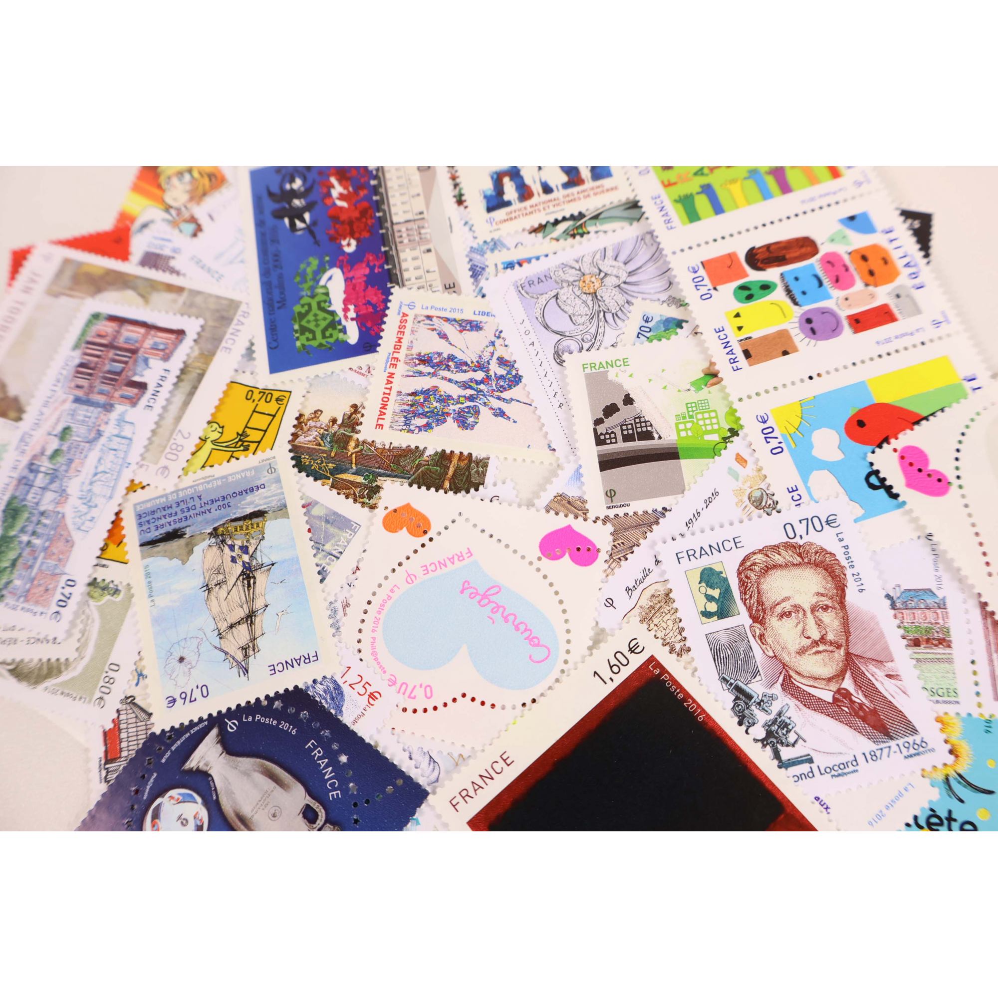 FRANCE LOT DE TIMBRES ET BLOCS-FEUILLET DE 2016 TIMBRES NEUFS** FACIALE 113€