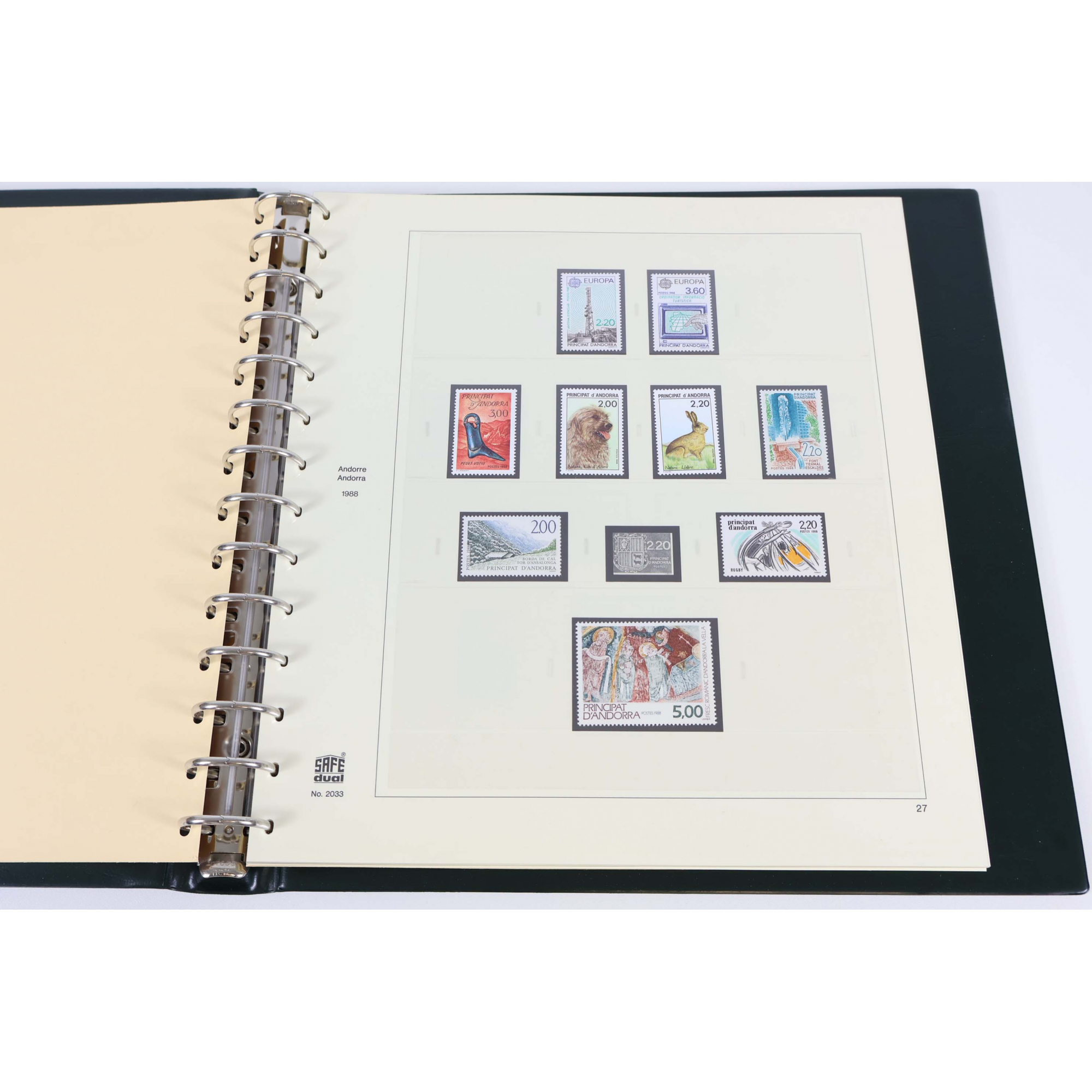 ANDORRE FRANÇAIS COLLECTION DE 1988 À 2001 TIMBRES NEUFS** CLASSEUR SAFE DUAL