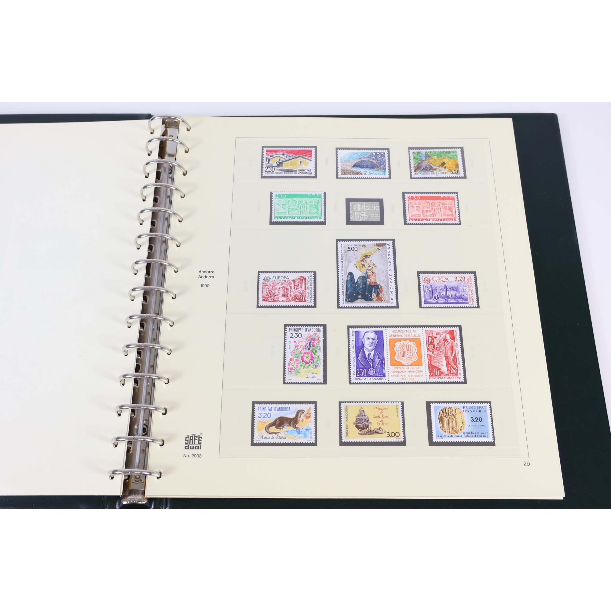 ANDORRE FRANÇAIS COLLECTION DE 1988 À 2001 TIMBRES NEUFS** CLASSEUR SAFE DUAL