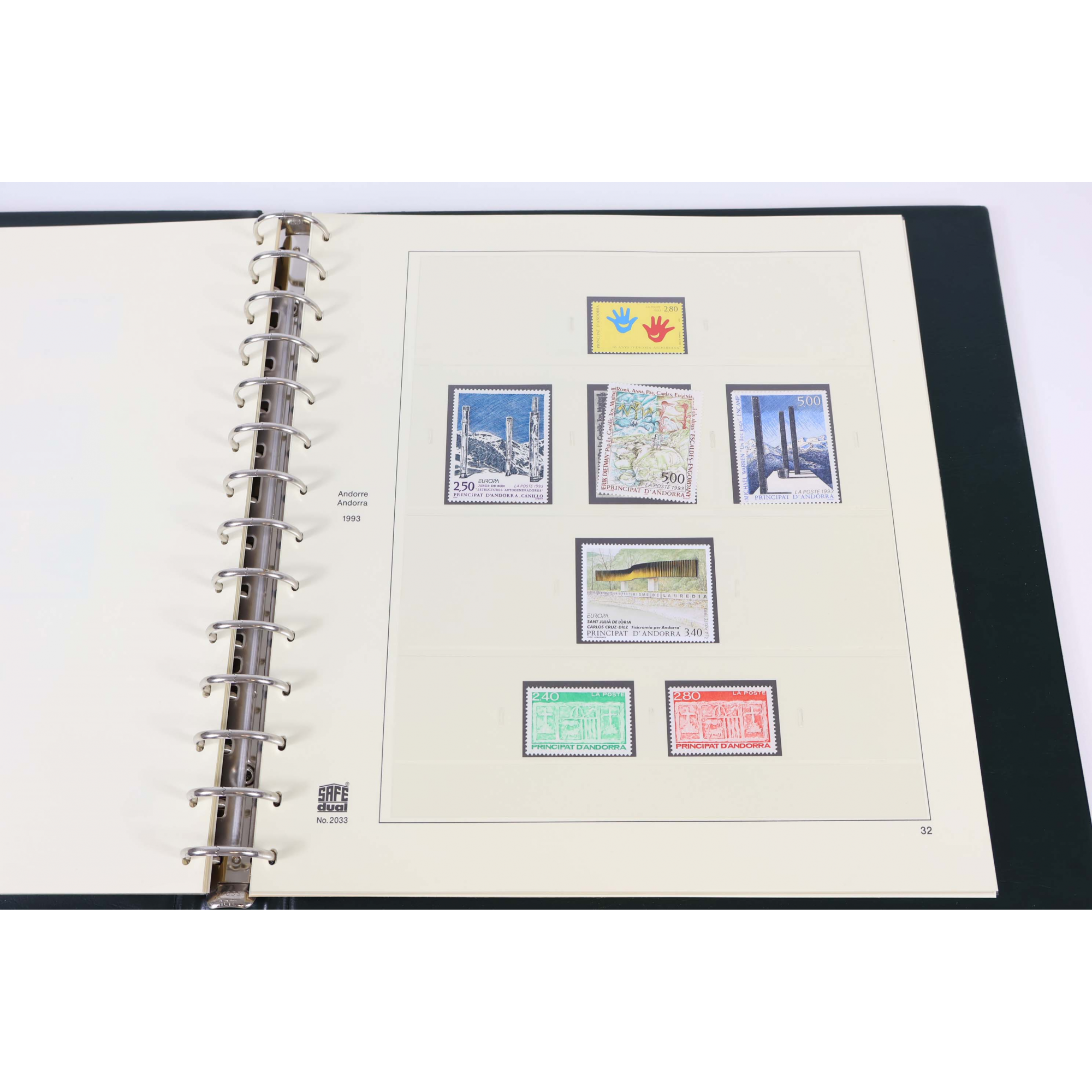 ANDORRE FRANÇAIS COLLECTION DE 1988 À 2001 TIMBRES NEUFS** CLASSEUR SAFE DUAL