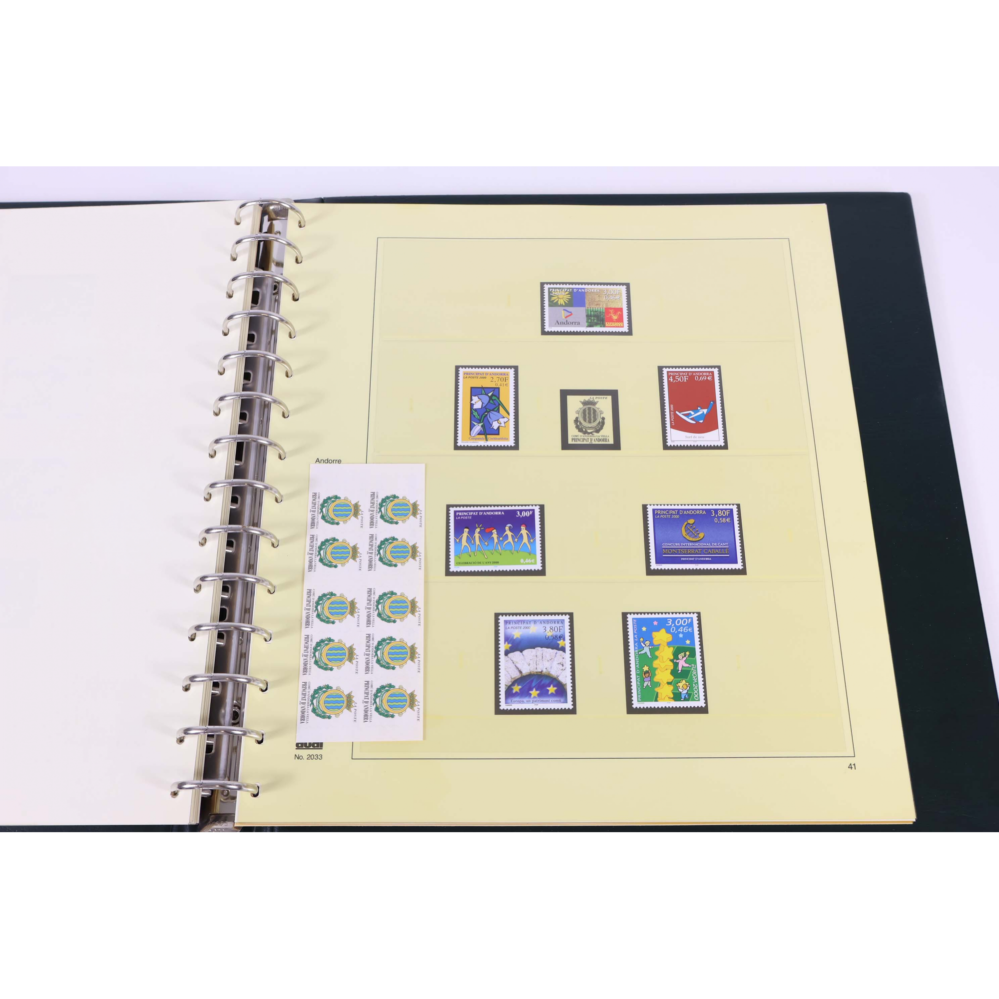ANDORRE FRANÇAIS COLLECTION DE 1988 À 2001 TIMBRES NEUFS** CLASSEUR SAFE DUAL