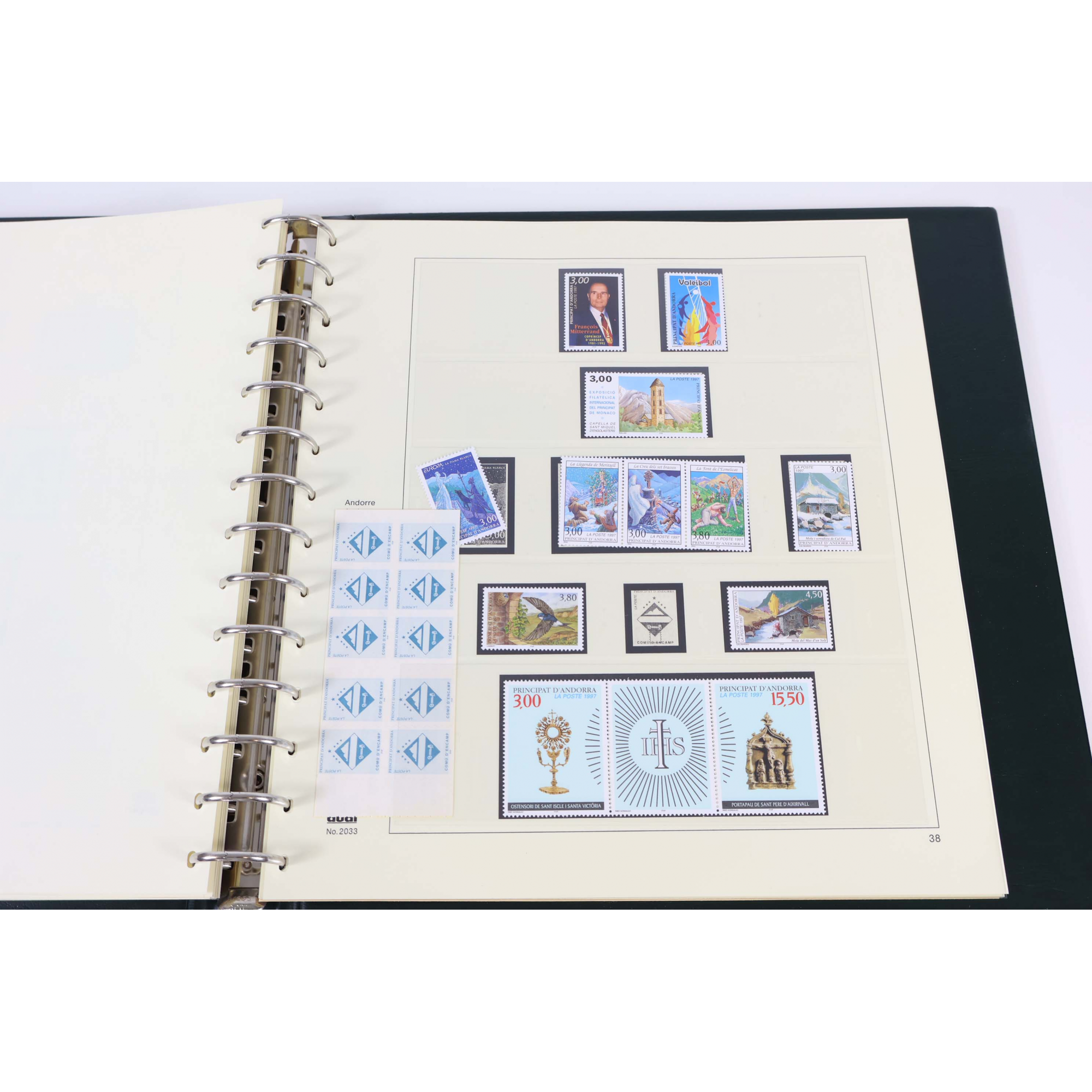 ANDORRE FRANÇAIS COLLECTION DE 1988 À 2001 TIMBRES NEUFS** CLASSEUR SAFE DUAL