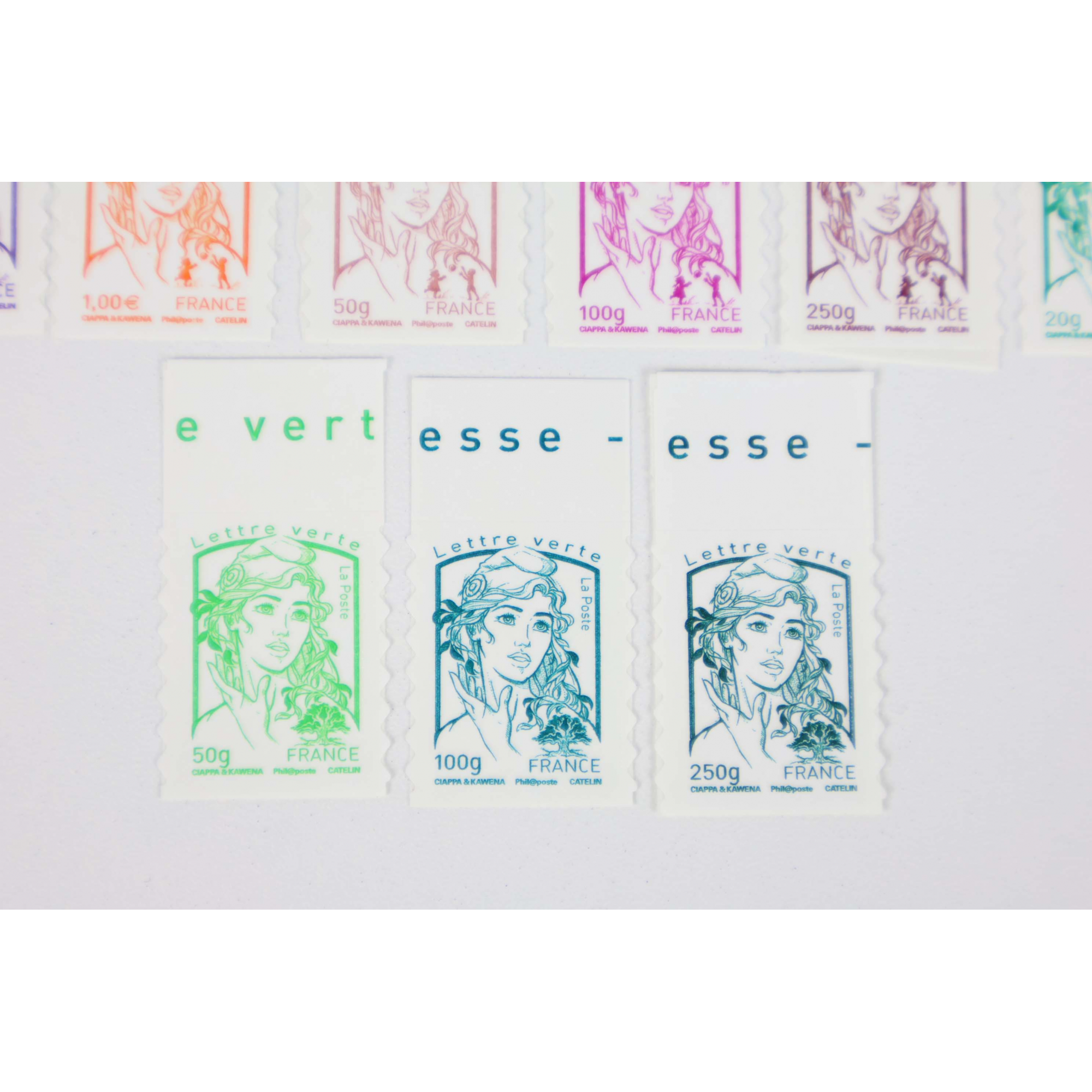 TIMBRES FRANCE AUTOADHÉSIFS MARIANNES CIAPPA / KAWENA N° 847 À 861 AVEC BDF 2013