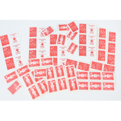 LOT DE 50 TIMBRES A VALIDITÉ PERMANENTE, MARIANNES ROUGES VP LETTRES 20G FRANCE