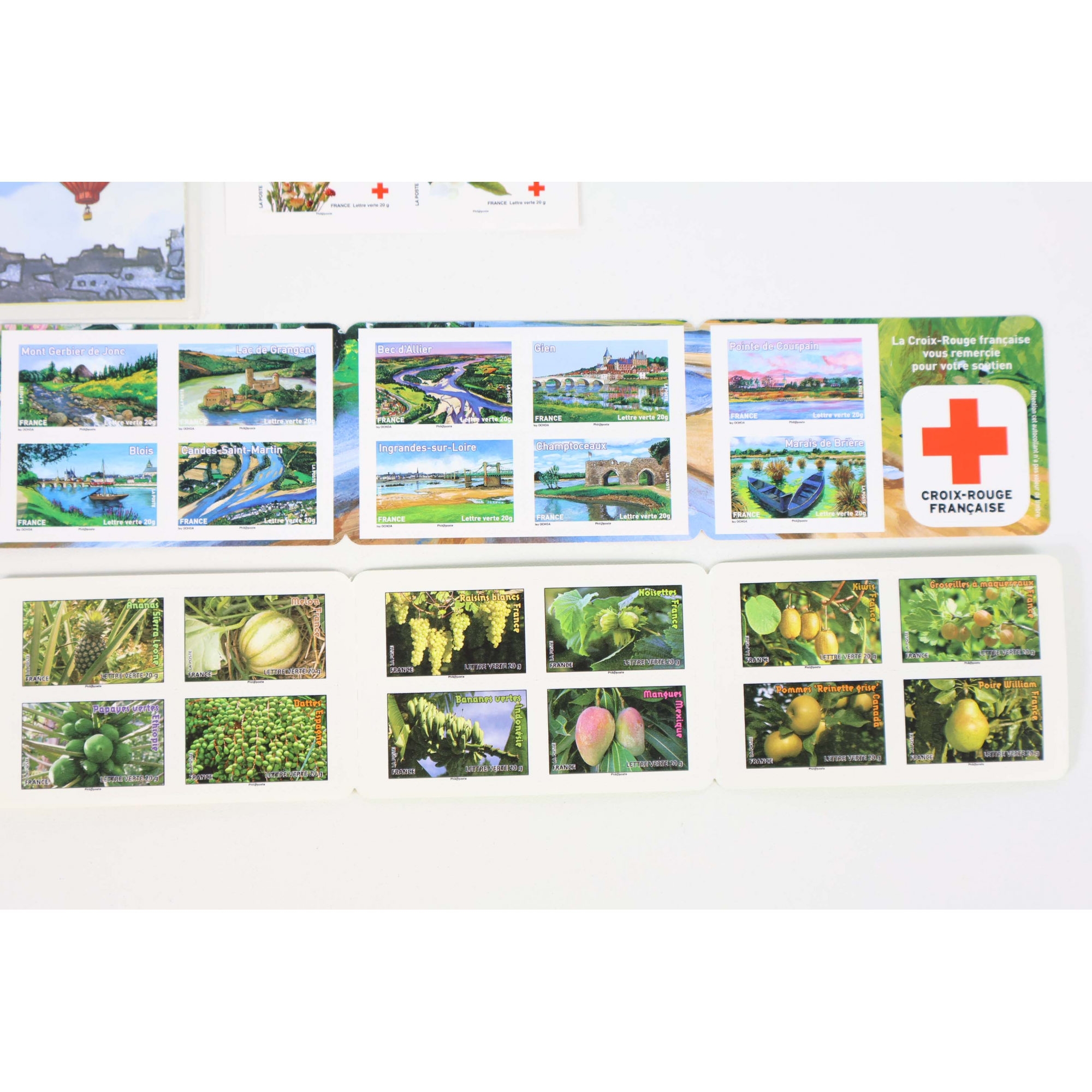 LOT 94 TIMBRES AUTOADHÉSIFS LETTRES VERTES 20G VP FRANCE CARNETS POUR AFFRANCHIR