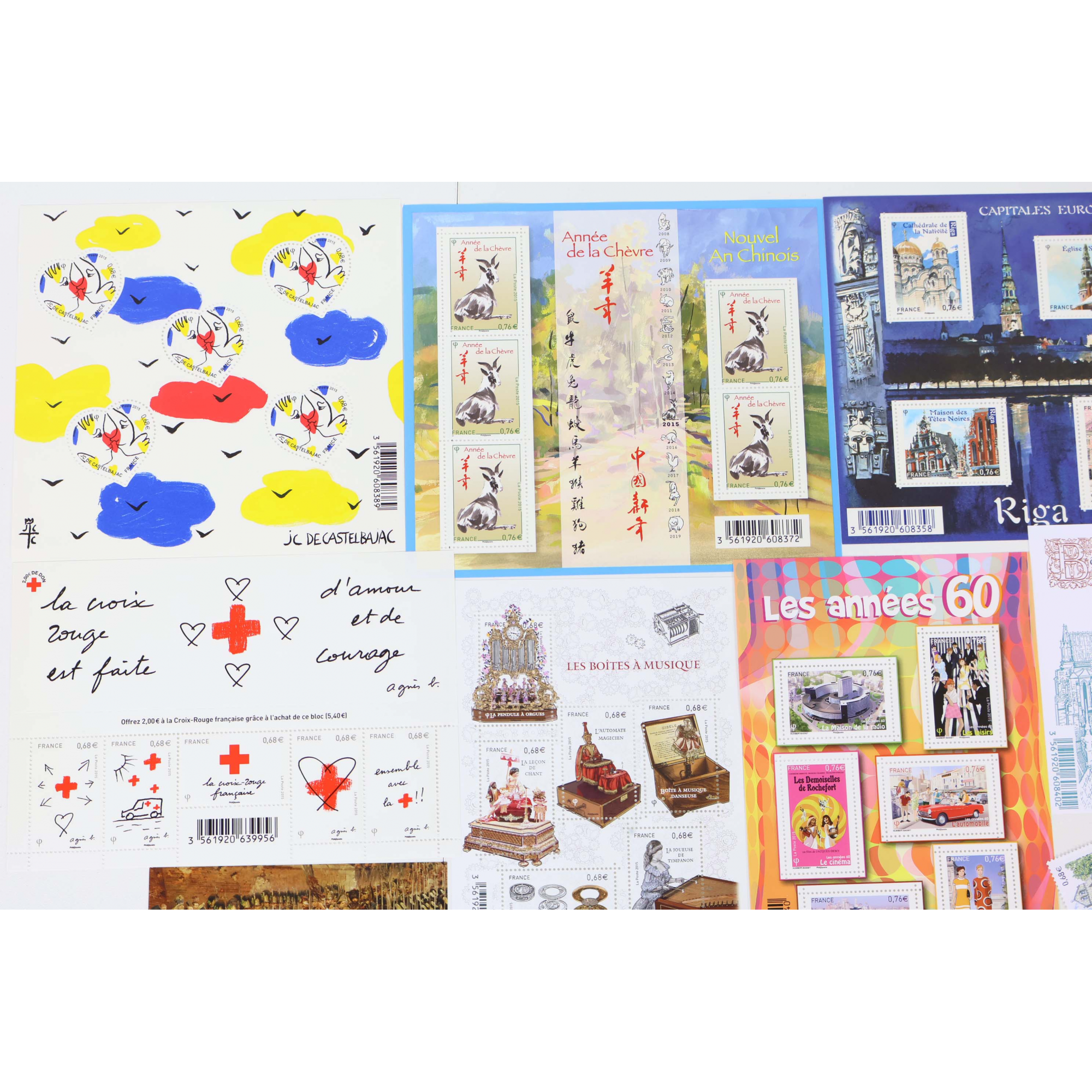 FRANCE COLLECTION DE TIMBRES ET BLOCS-FEUILLET DE 2015 TIMBRES NEUFS FACIALE 84€