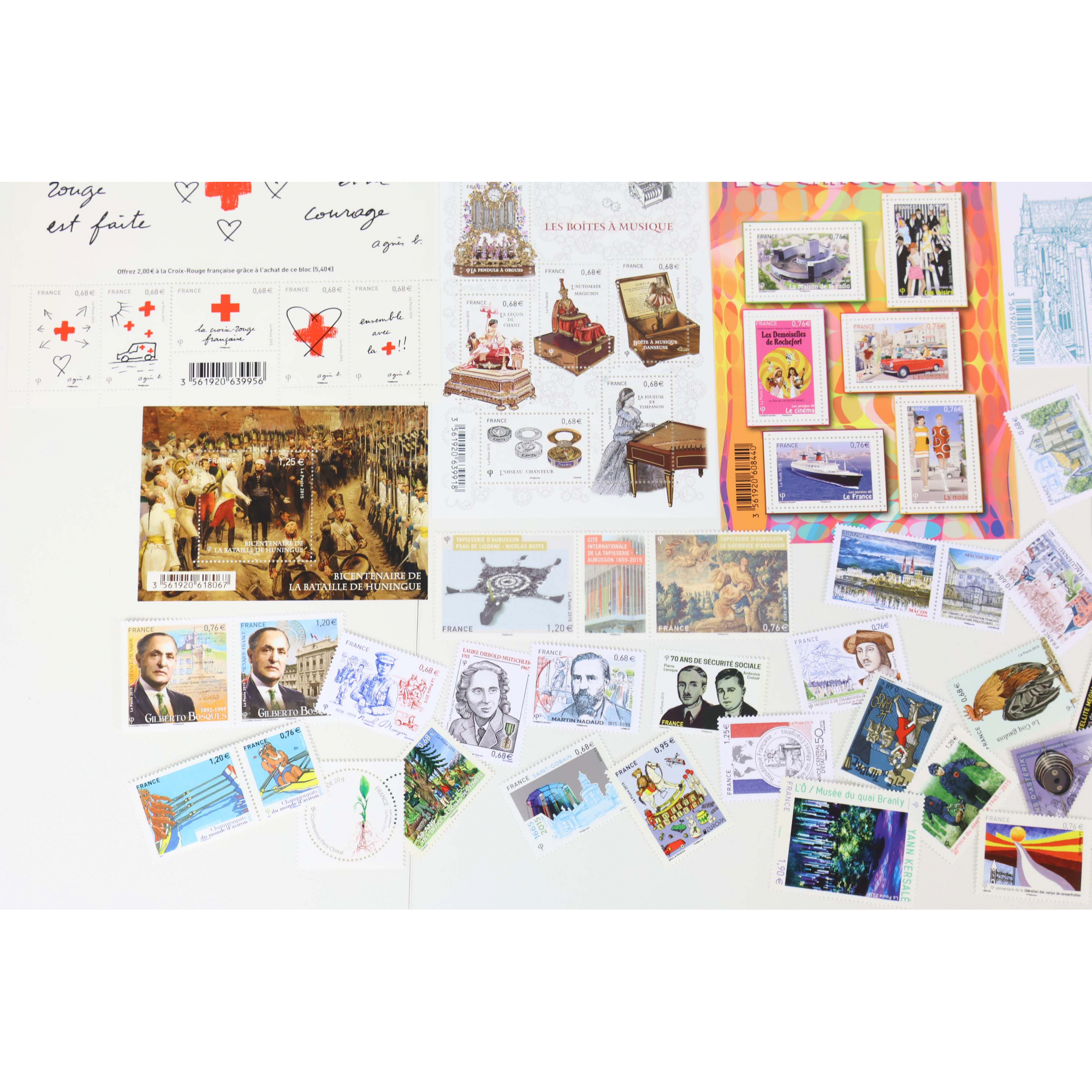 FRANCE COLLECTION DE TIMBRES ET BLOCS-FEUILLET DE 2015 TIMBRES NEUFS FACIALE 84€