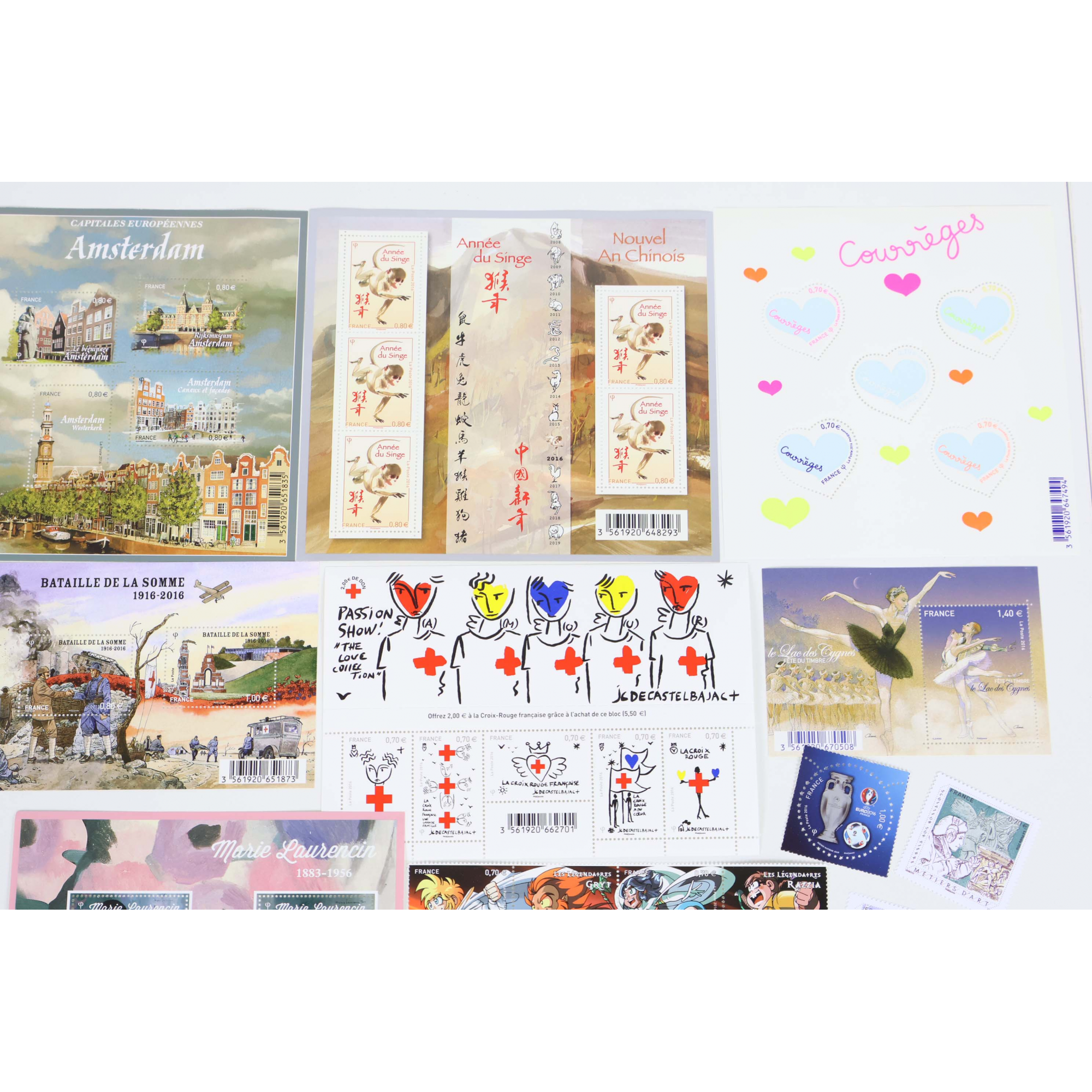 FRANCE COLLECTION DE TIMBRES ET BLOCS-FEUILLET NEUFS** DE 2016 FACIALE 102€