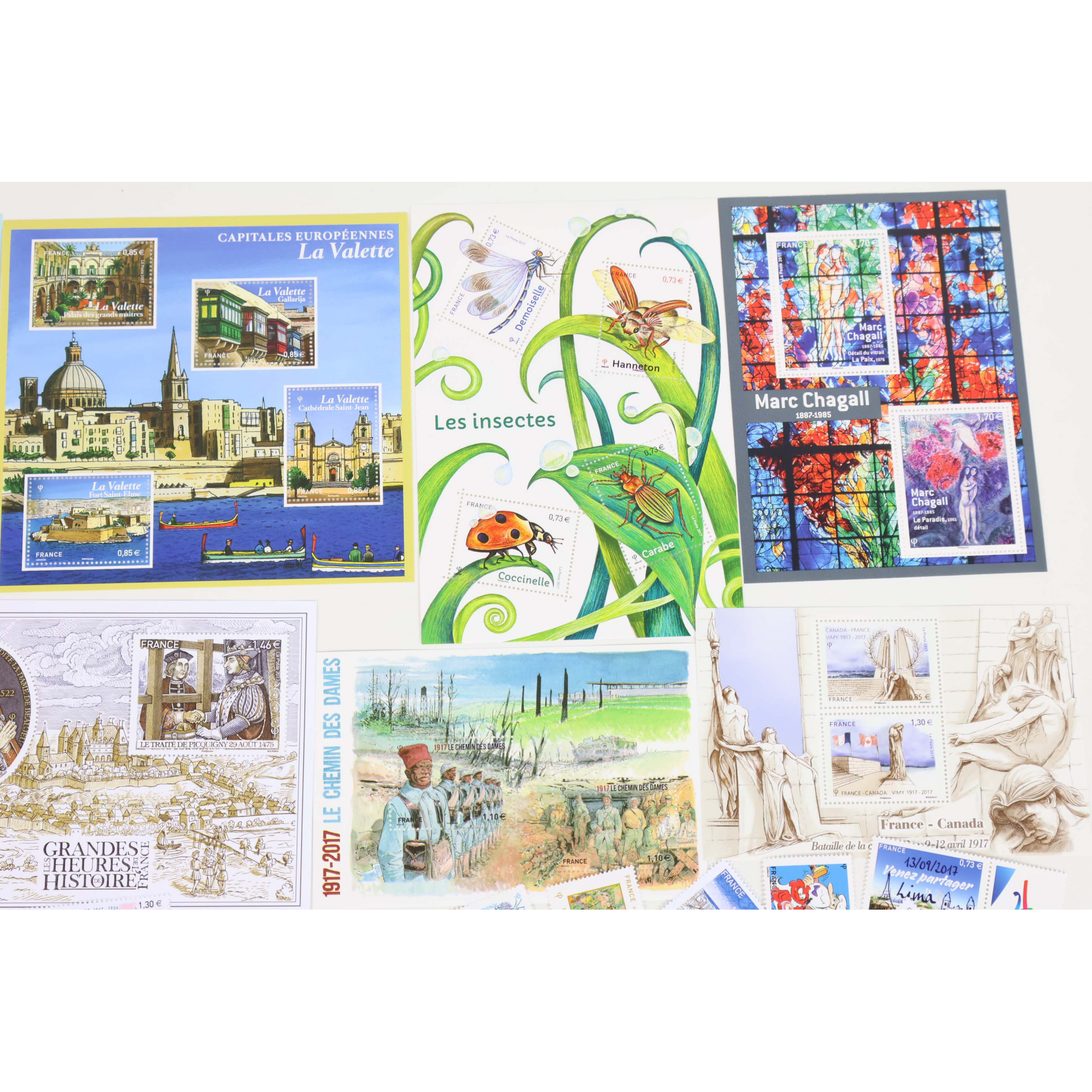 FRANCE COLLECTION DE TIMBRES ET BLOCS-FEUILLET NEUFS** DE 2017 FACIALE 83€