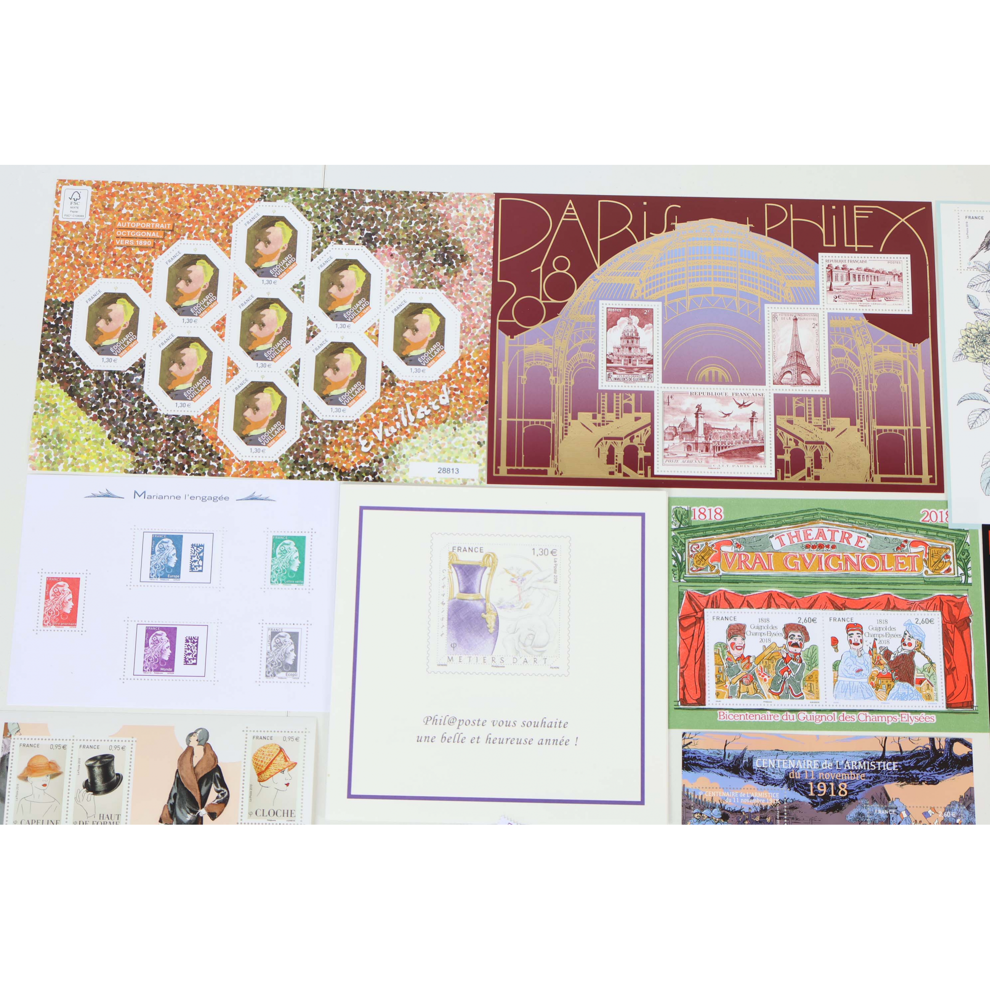 FRANCE COLLECTION DE TIMBRES ET BLOCS-FEUILLET NEUFS** DE 2018 FACIALE 140€