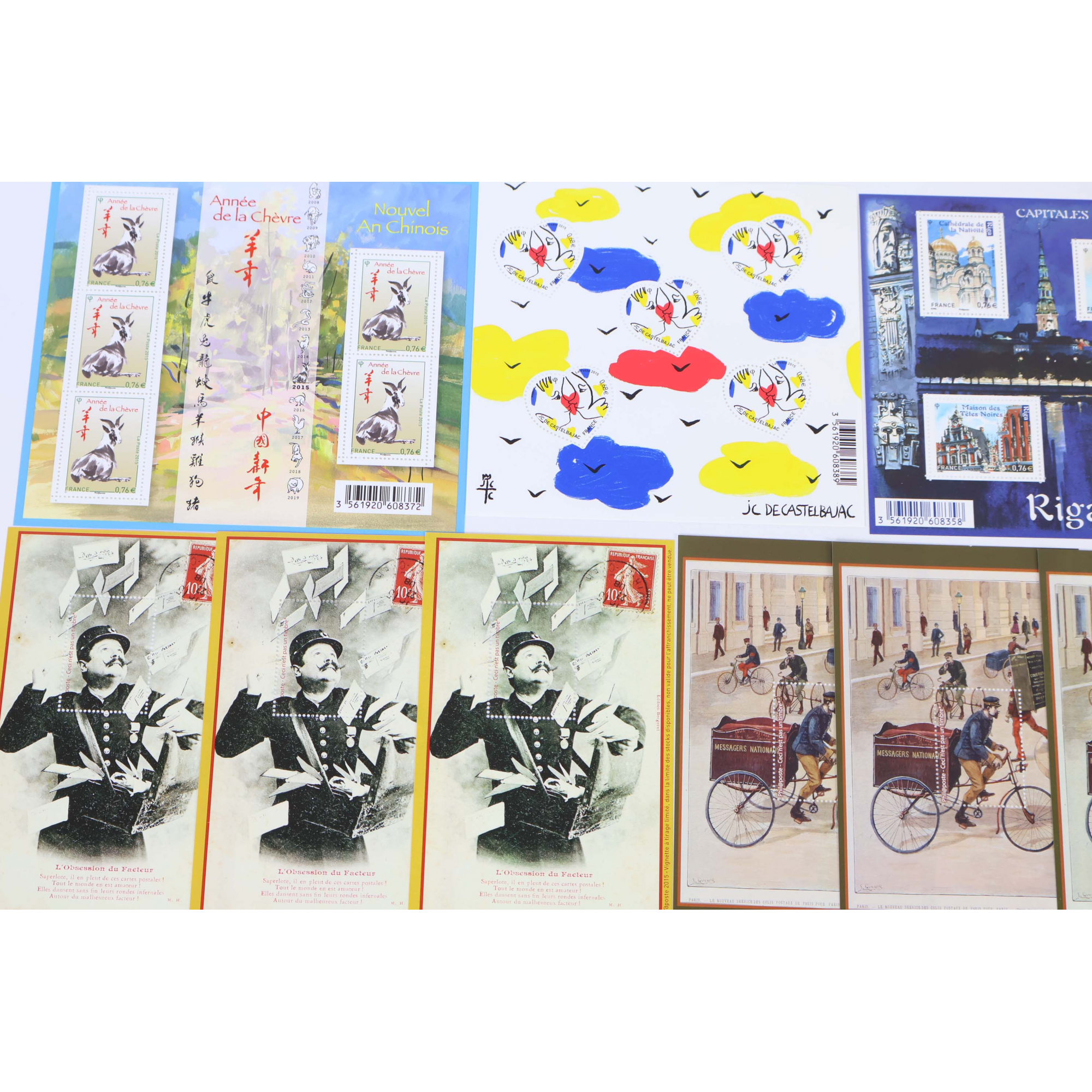 FRANCE LOT DE TIMBRES ET BLOCS-FEUILLET DE 2015 TIMBRES NEUFS** FACIALE 54€