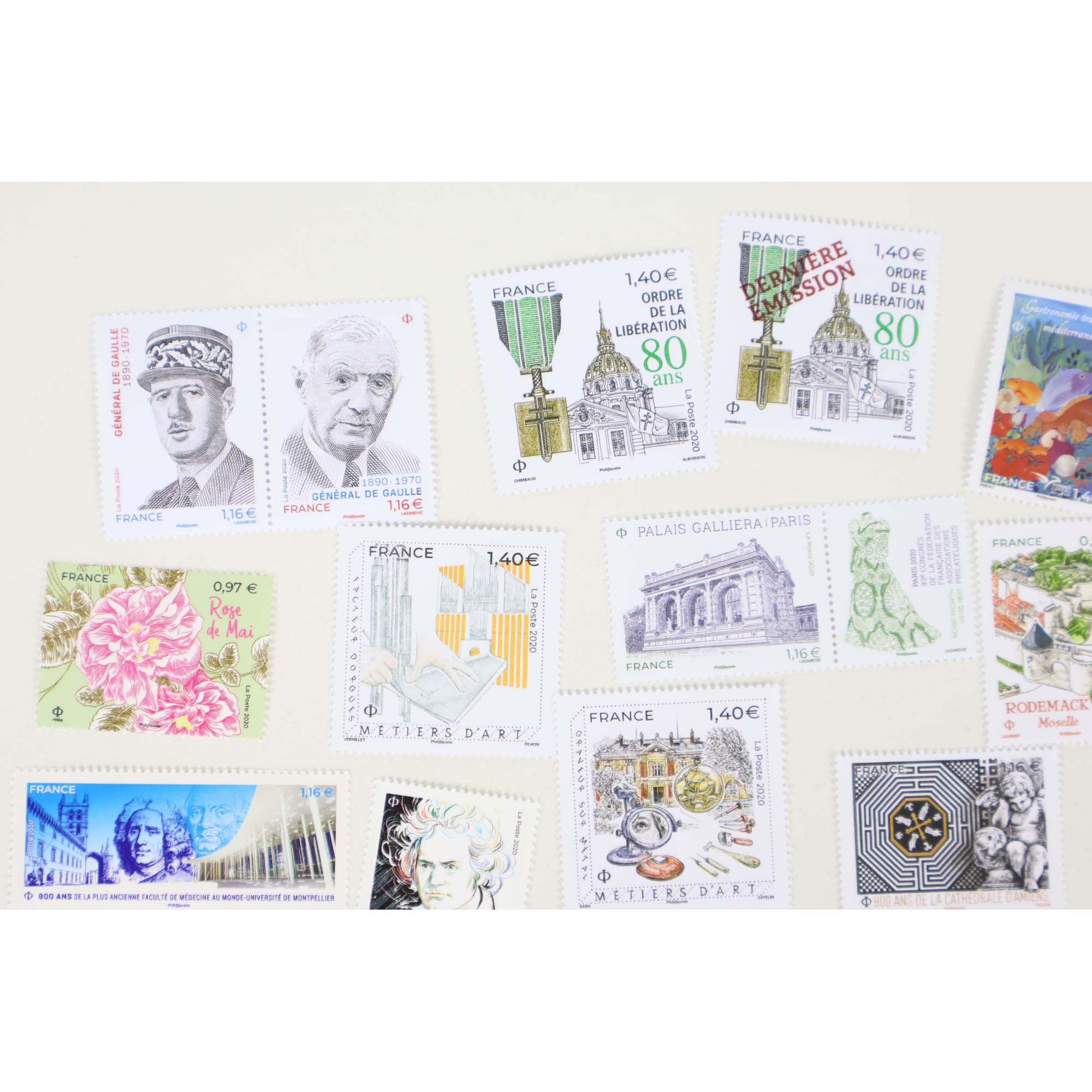 FRANCE ANNEE 2020 COLLECTION DE TIMBRES-POSTE NEUFS** BELLE QUALITE FACIALE 50€