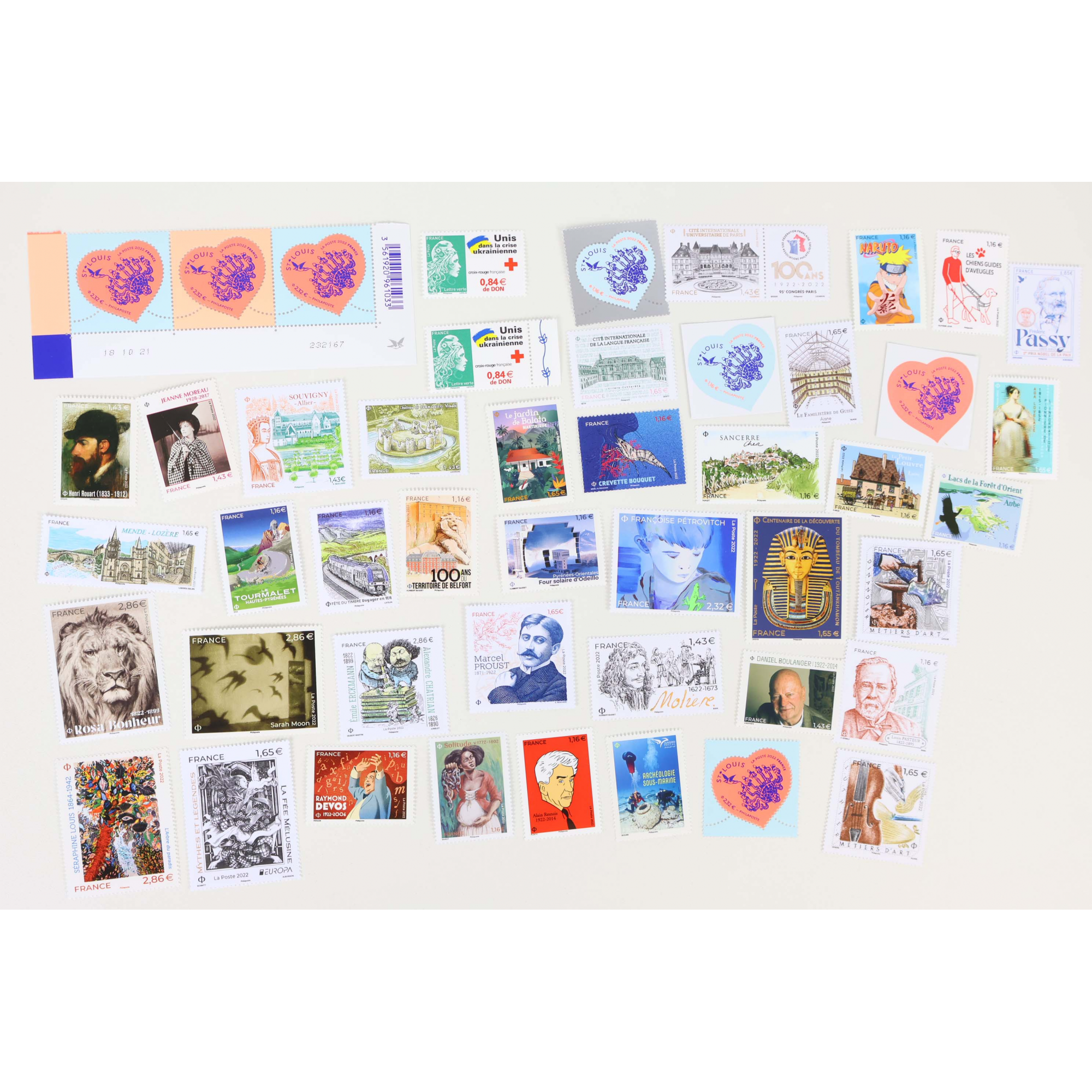 FRANCE ANNEE 2022 COLLECTION DE TIMBRES-POSTE NEUFS** BELLE QUALITE FACIALE 76€