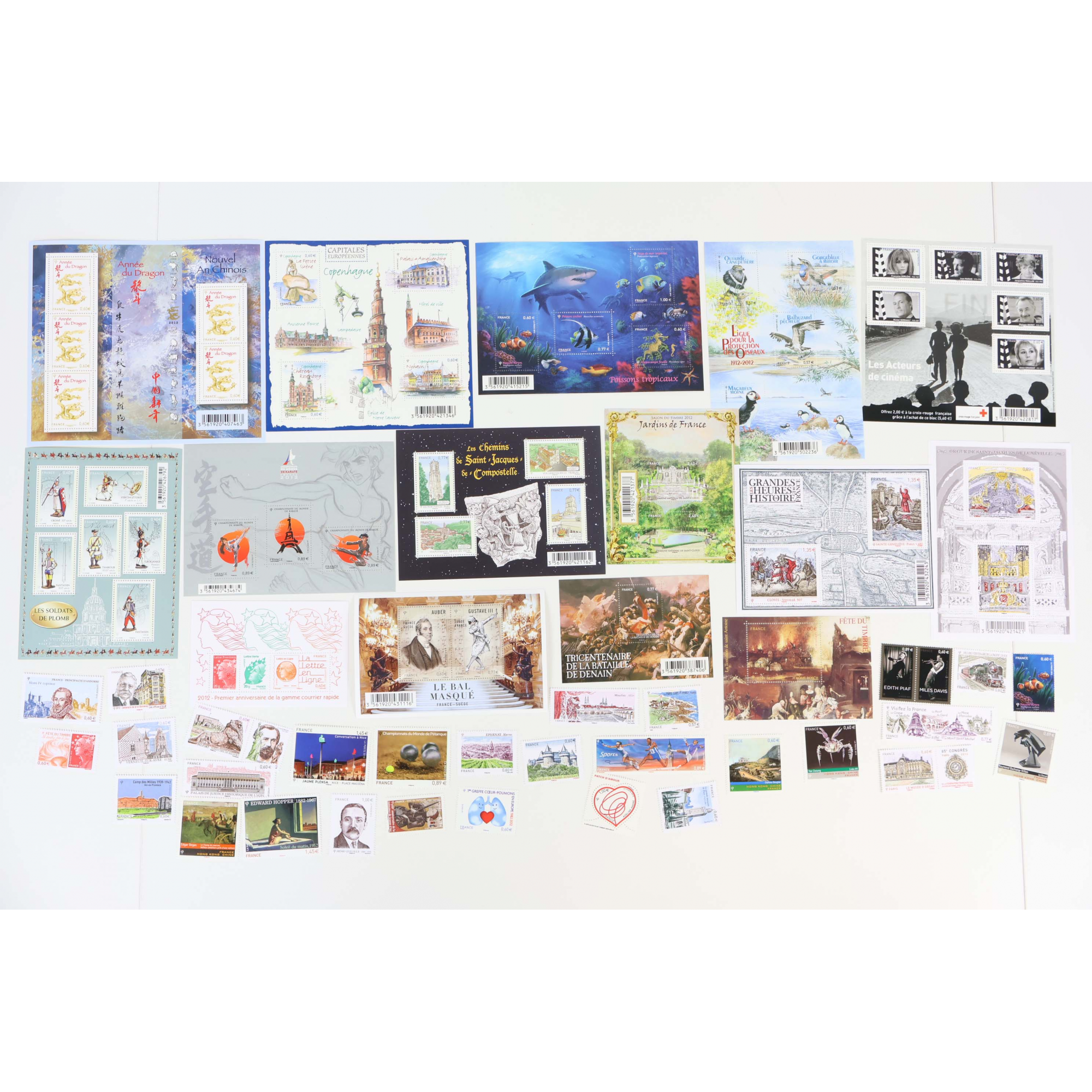 FRANCE COLLECTION DE TIMBRES ET BLOCS-FEUILLET NEUFS** DE 2012 FACIALE 63€