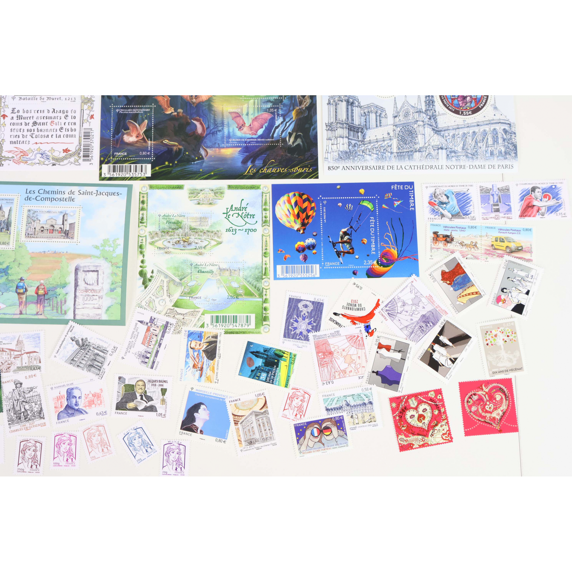 FRANCE COLLECTION DE TIMBRES ET BLOCS-FEUILLET NEUFS** DE 2013 FACIALE 116€