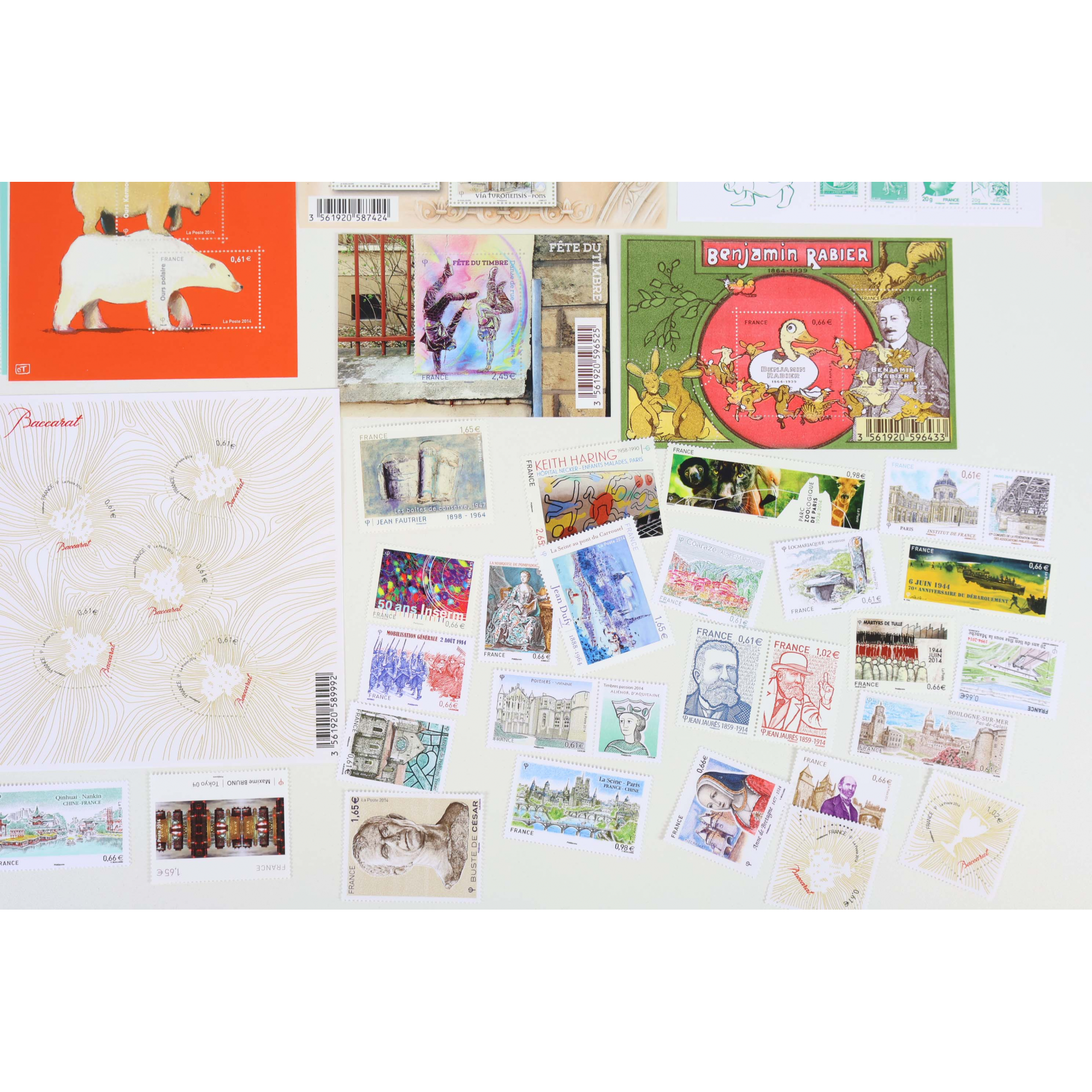FRANCE COLLECTION DE TIMBRES ET BLOCS-FEUILLET NEUFS** DE 2014 FACIALE 86€