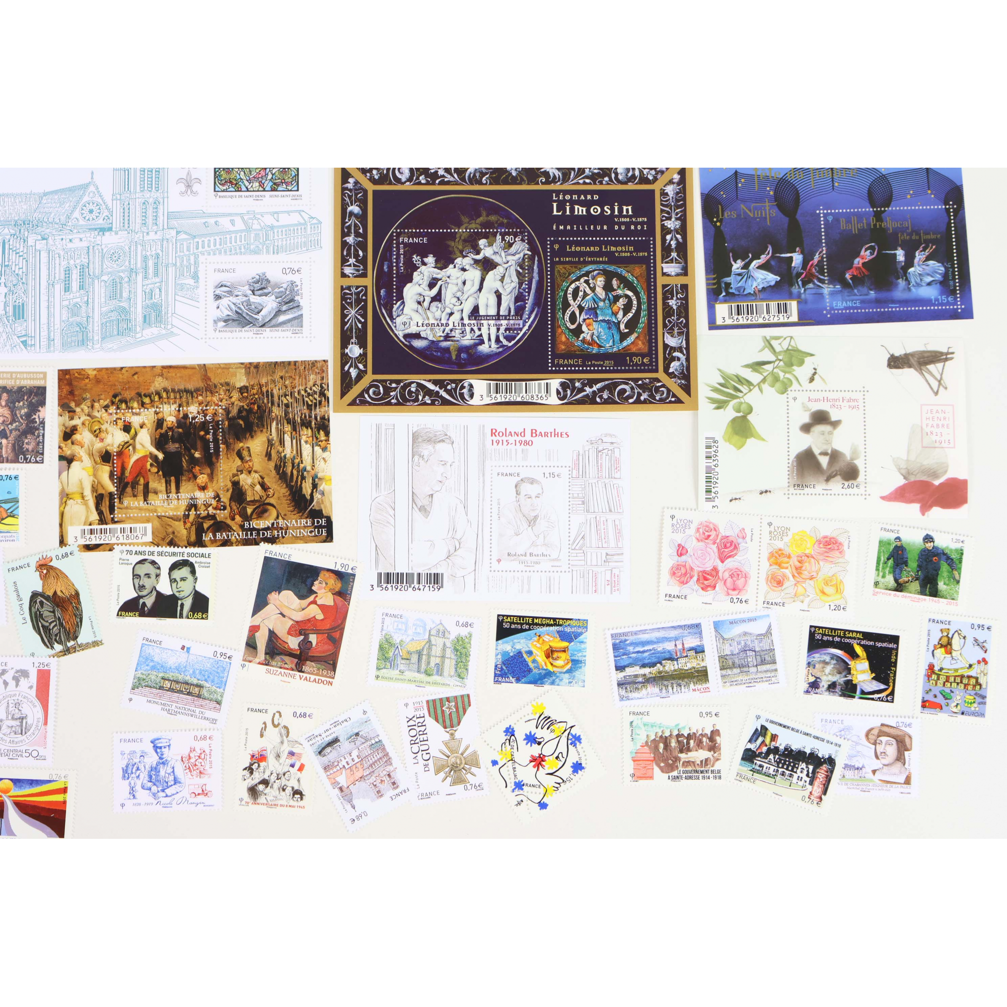 FRANCE COLLECTION DE TIMBRES ET BLOCS-FEUILLET NEUFS** DE 2015 FACIALE 86€