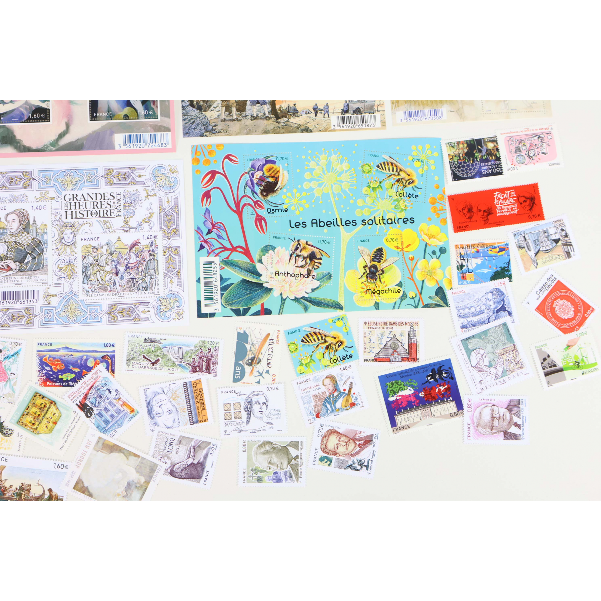 FRANCE COLLECTION DE TIMBRES ET BLOCS-FEUILLET NEUFS** DE 2016 FACIALE 97€