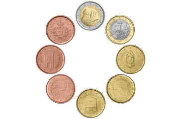 Collection de pièces de monnaie en euros de Saint Marin