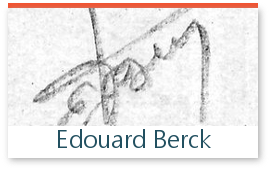 signature au crayon de l'expert Edouard Berck