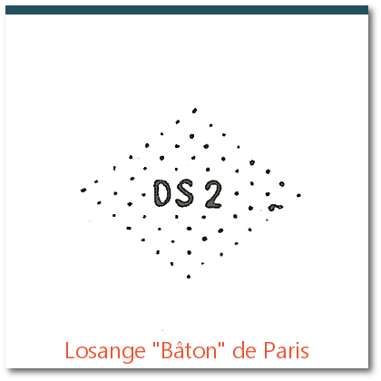 losange "baton" des bureaux de poste de Paris, oblitération des premiers timbres français