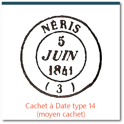 moyen cachet à date type 14, oblitération des premiers timbres français